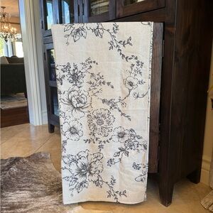 Floral Patterned Linen Shower Curtain